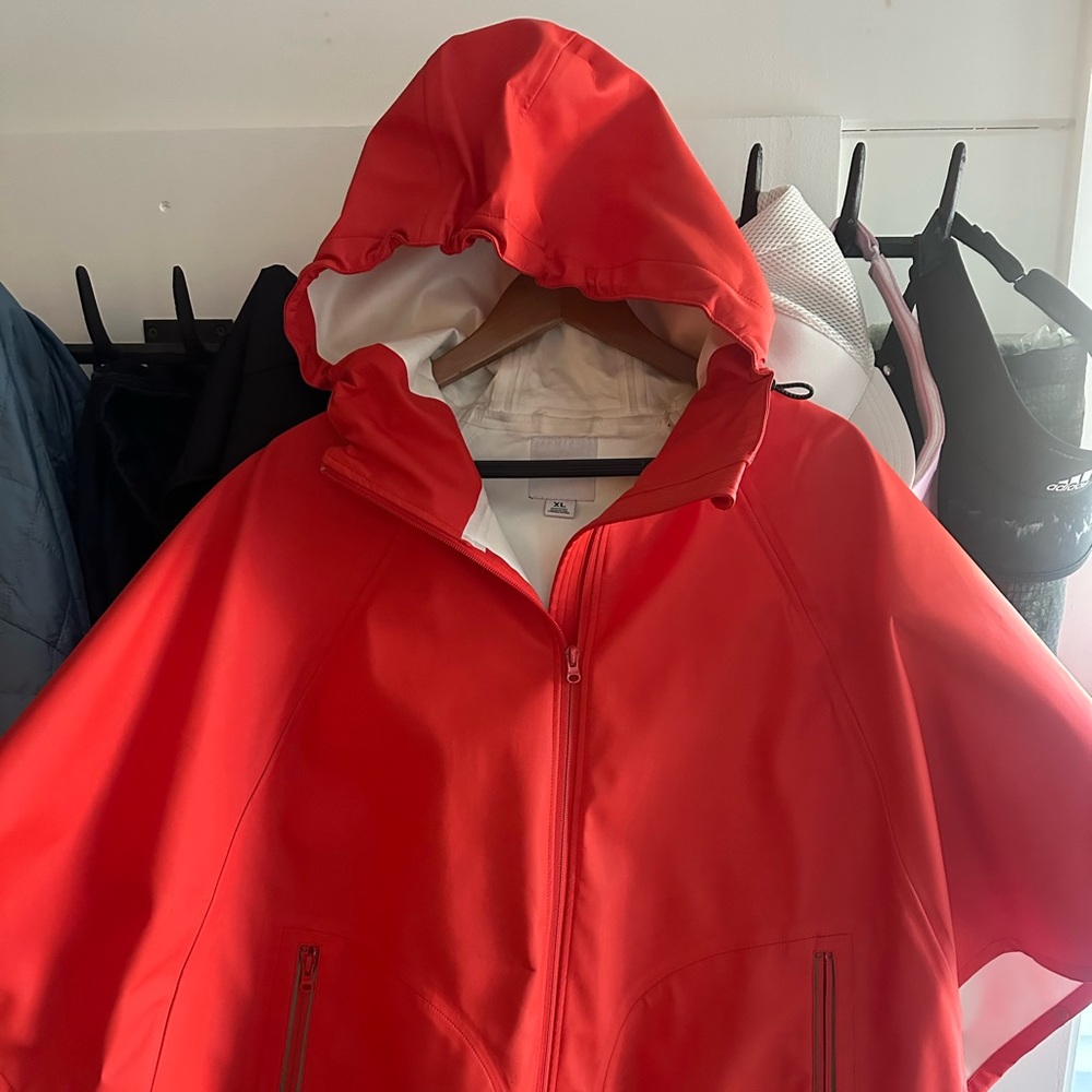 Converse orange rain poncho